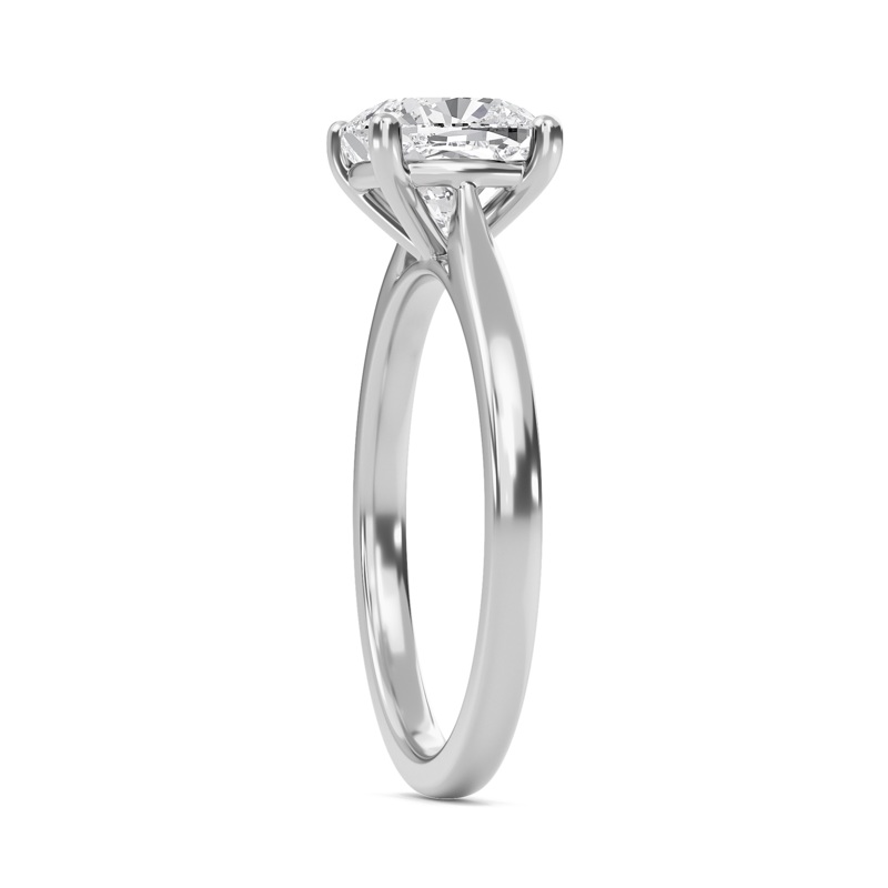 Cushion Classic Solitaire Cathedral Ring