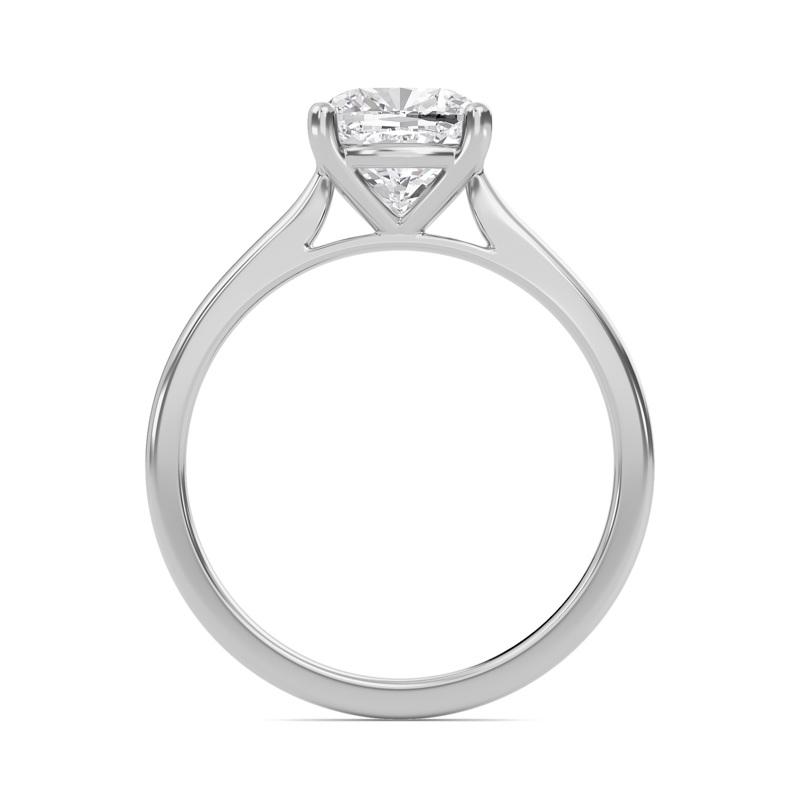 Cushion Classic Solitaire Cathedral Ring