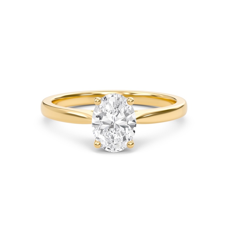 Oval Classic Solitaire Cathedral Ring