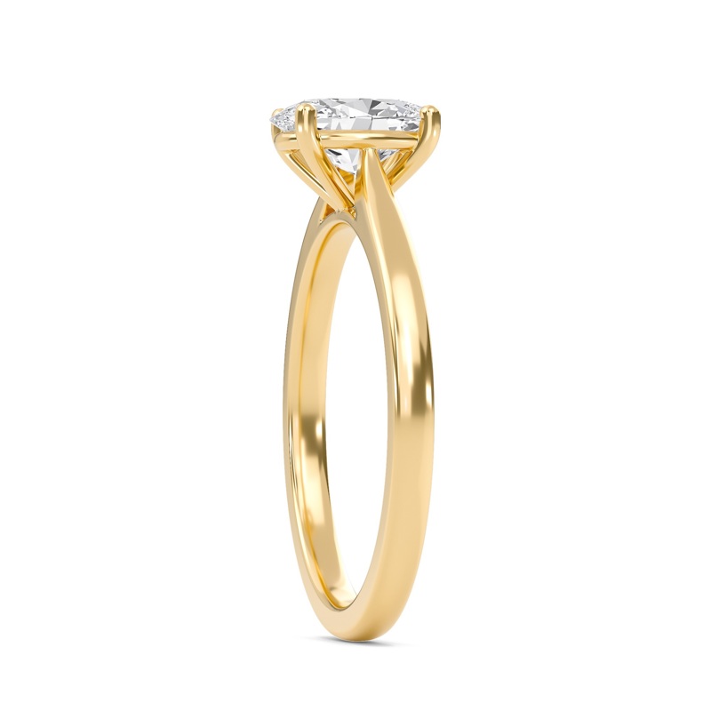 Oval Classic Solitaire Cathedral Ring