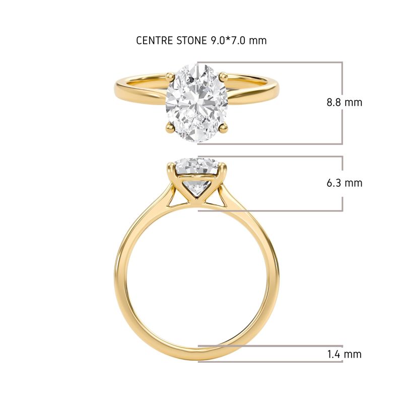 Oval Classic Solitaire Cathedral Ring