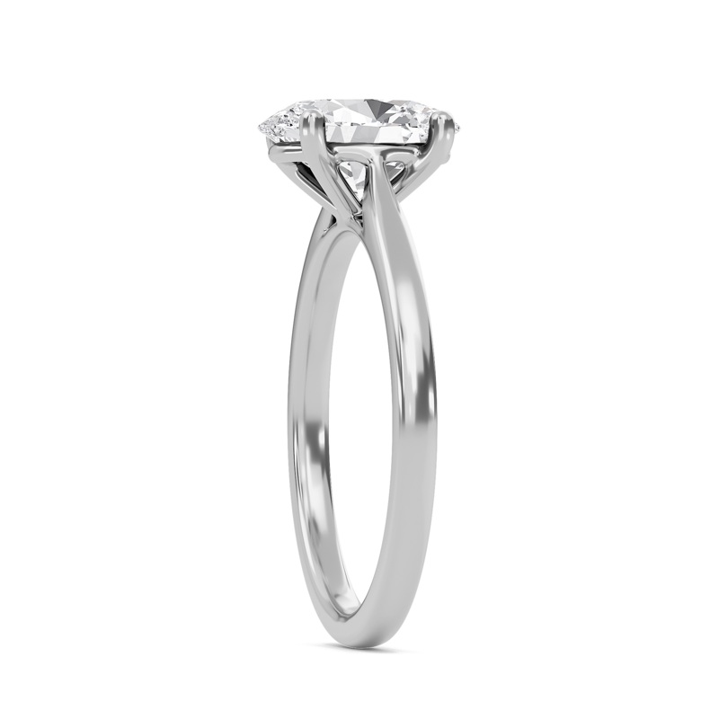 Oval Classic Solitaire Cathedral Ring