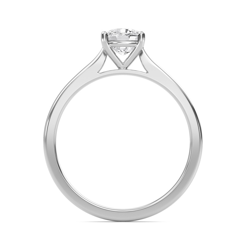 Cushion Classic Solitaire Cathedral Ring