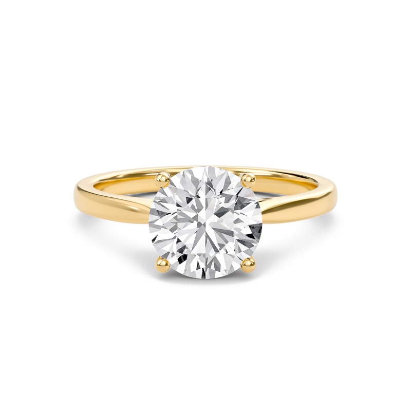 Round Classic Solitaire Cathedral Ring