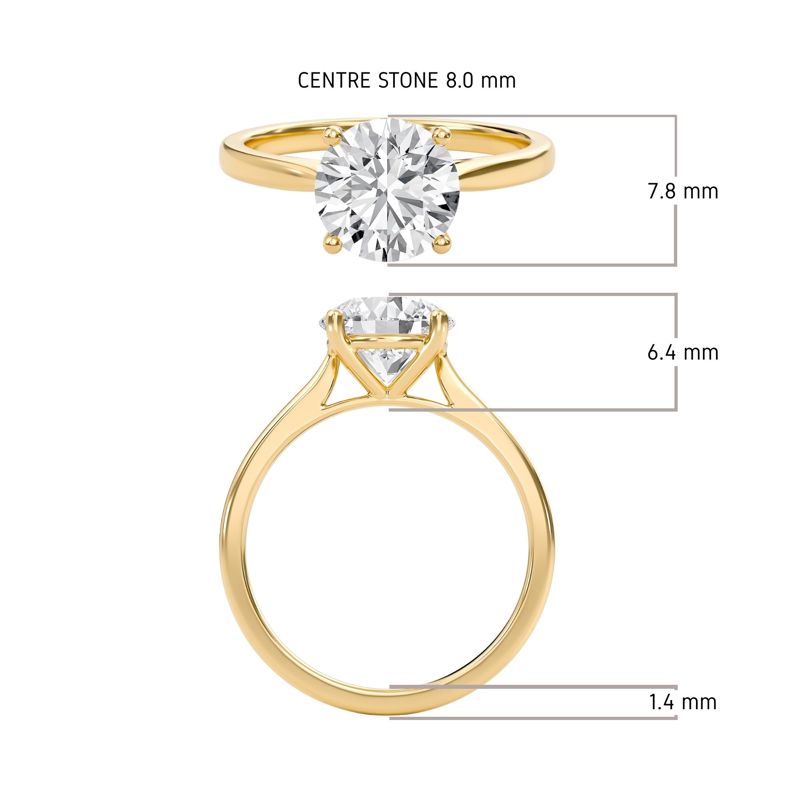 Round Classic Solitaire Cathedral Ring