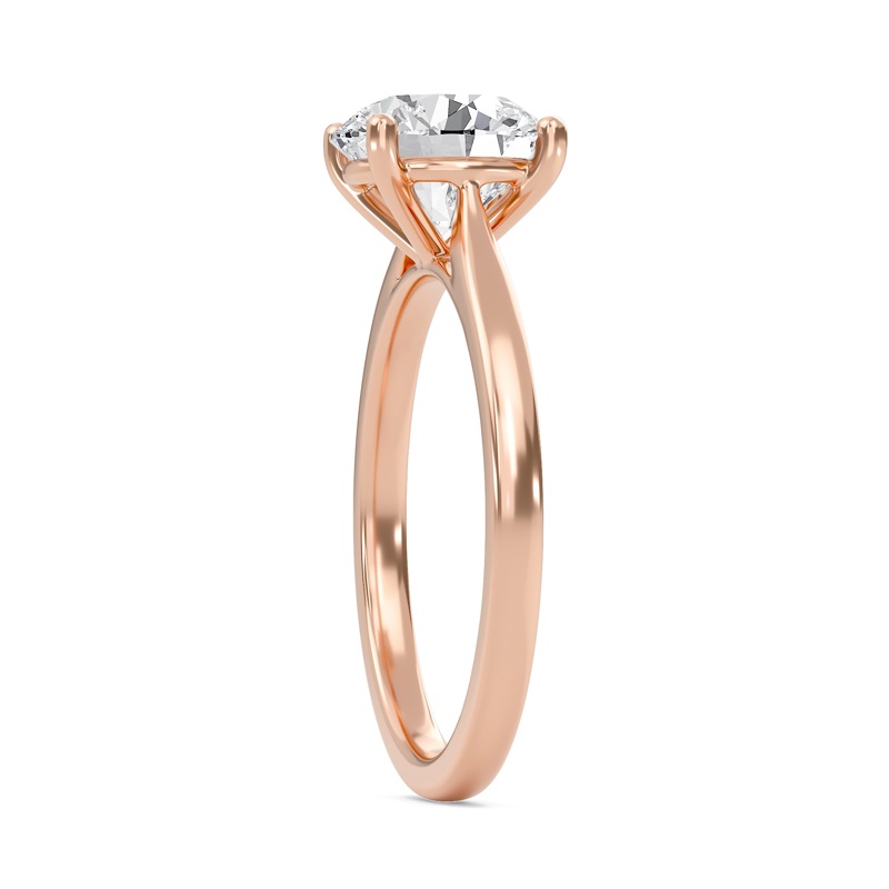 Round Classic Solitaire Cathedral Ring