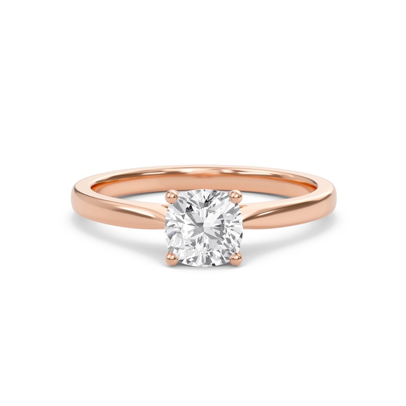Cushion Classic Solitaire Cathedral Ring