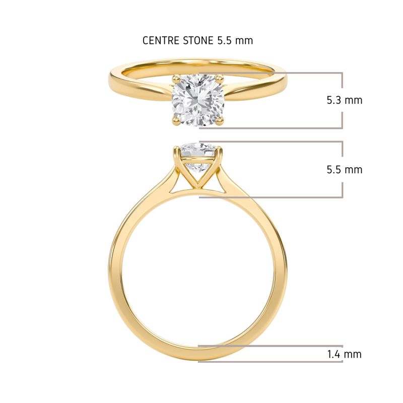 Cushion Classic Solitaire Cathedral Ring