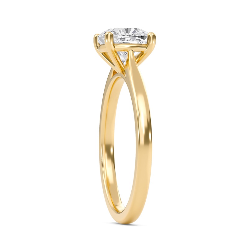 Cushion Classic Solitaire Cathedral Ring