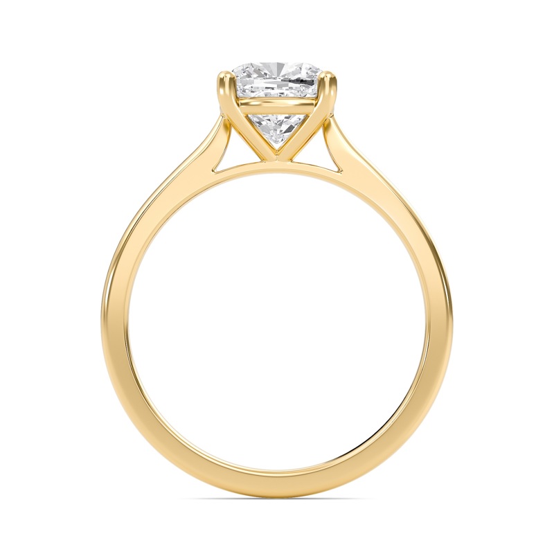 Cushion Classic Solitaire Cathedral Ring