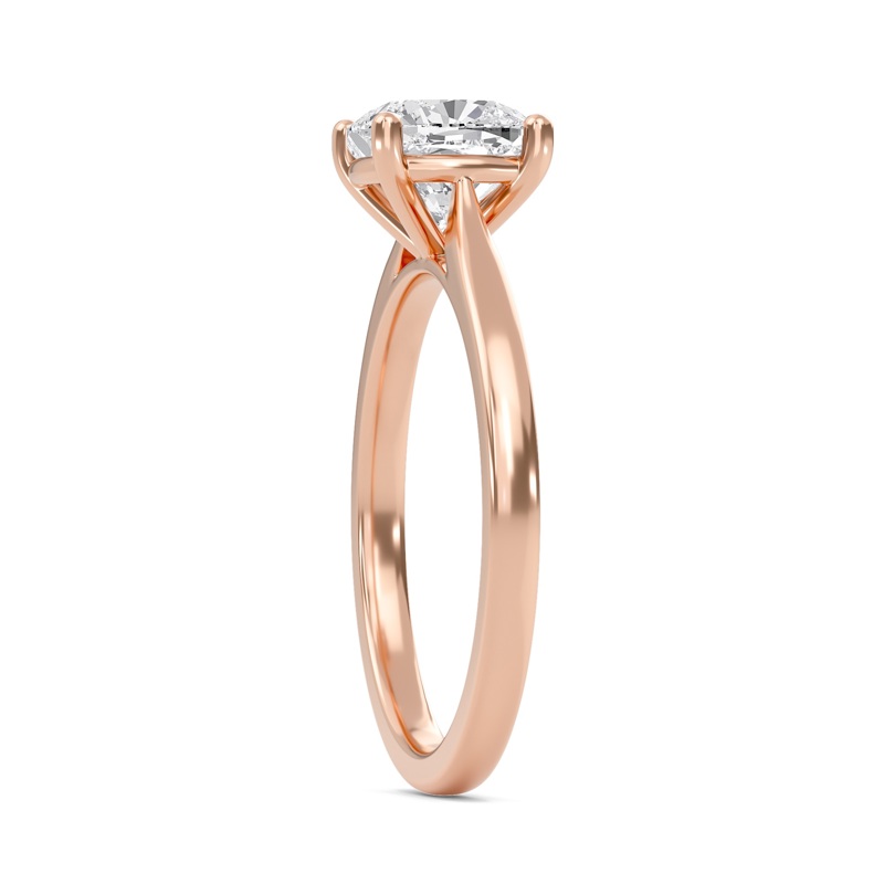Cushion Classic Solitaire Cathedral Ring