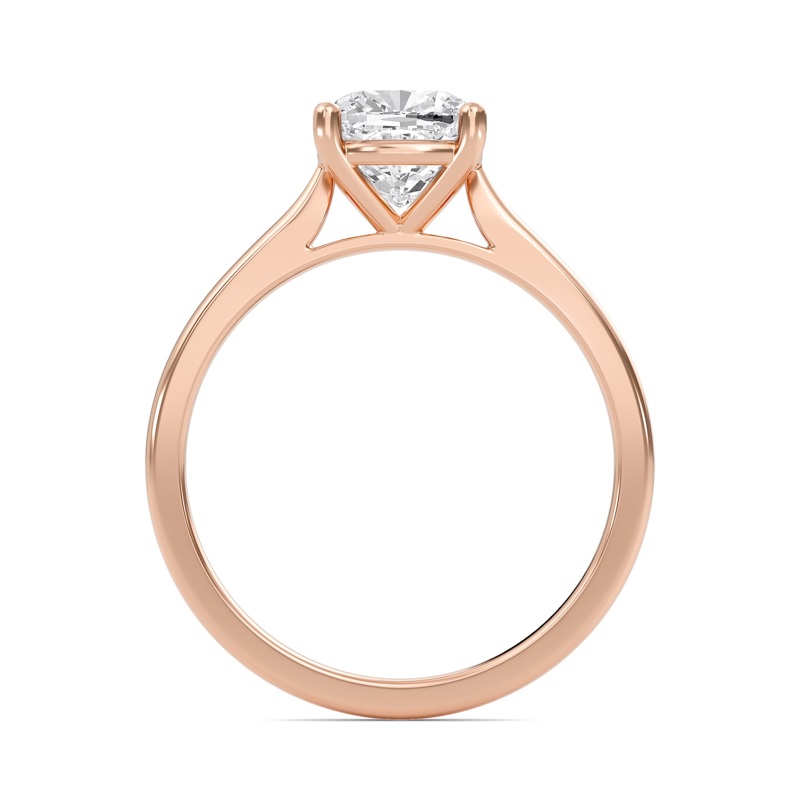 Cushion Classic Solitaire Cathedral Ring