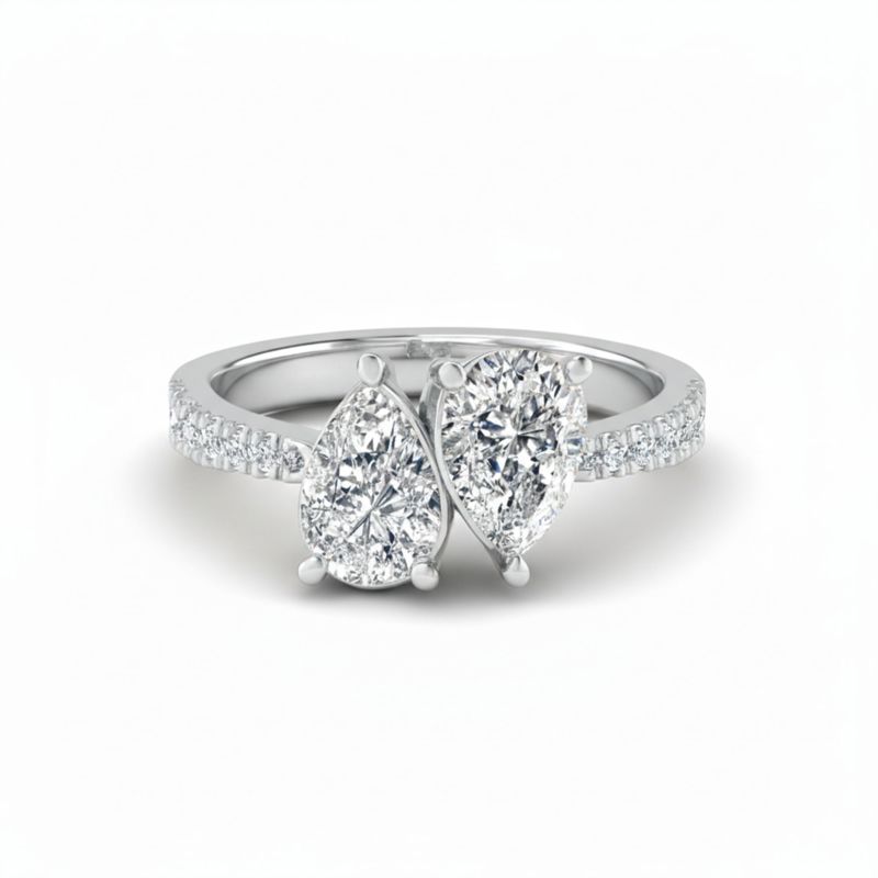 Toi-Et-Moi Duet Pear Ring