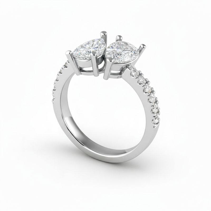 Toi-Et-Moi Duet Pear Ring