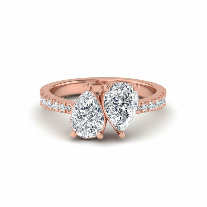 Toi-Et-Moi Duet Pear Ring