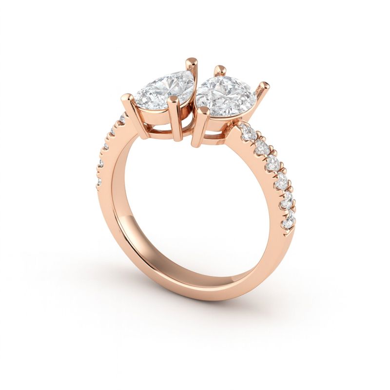Toi-Et-Moi Duet Pear Ring