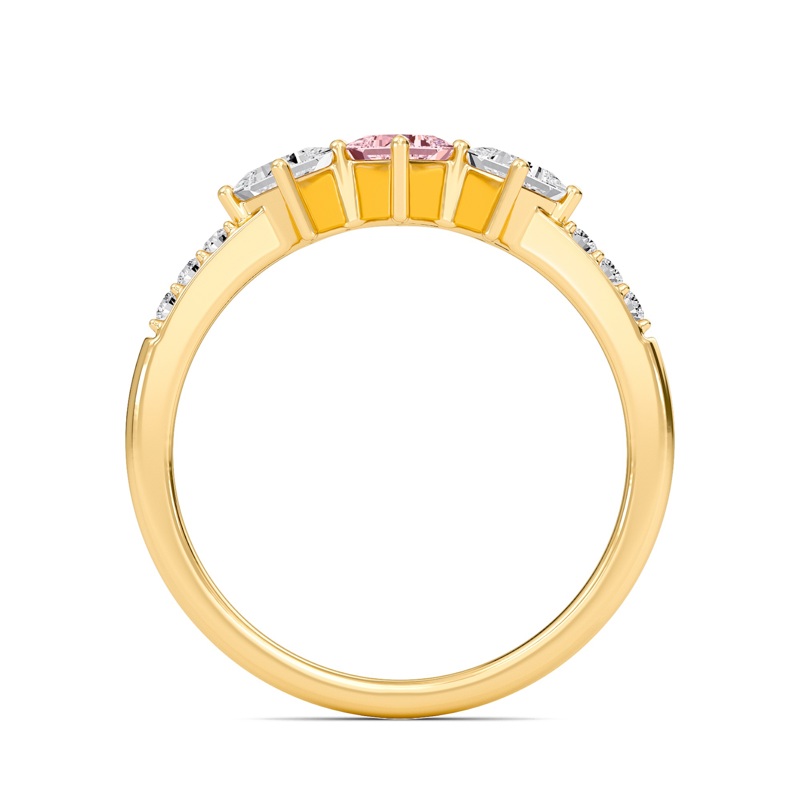 Serene Light Pink Three Stone Ring