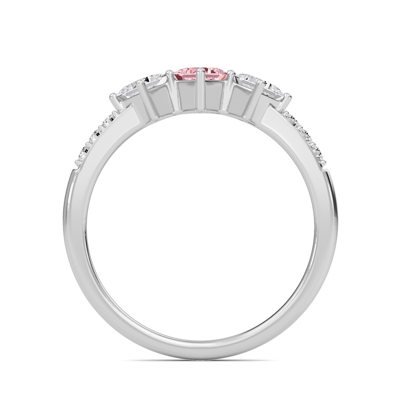Serene Light Pink Three Stone Ring