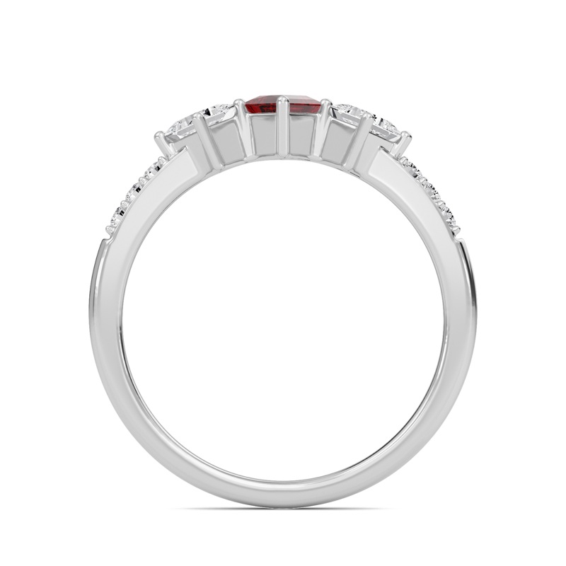 Vibrant Ruby Three Stone Ring