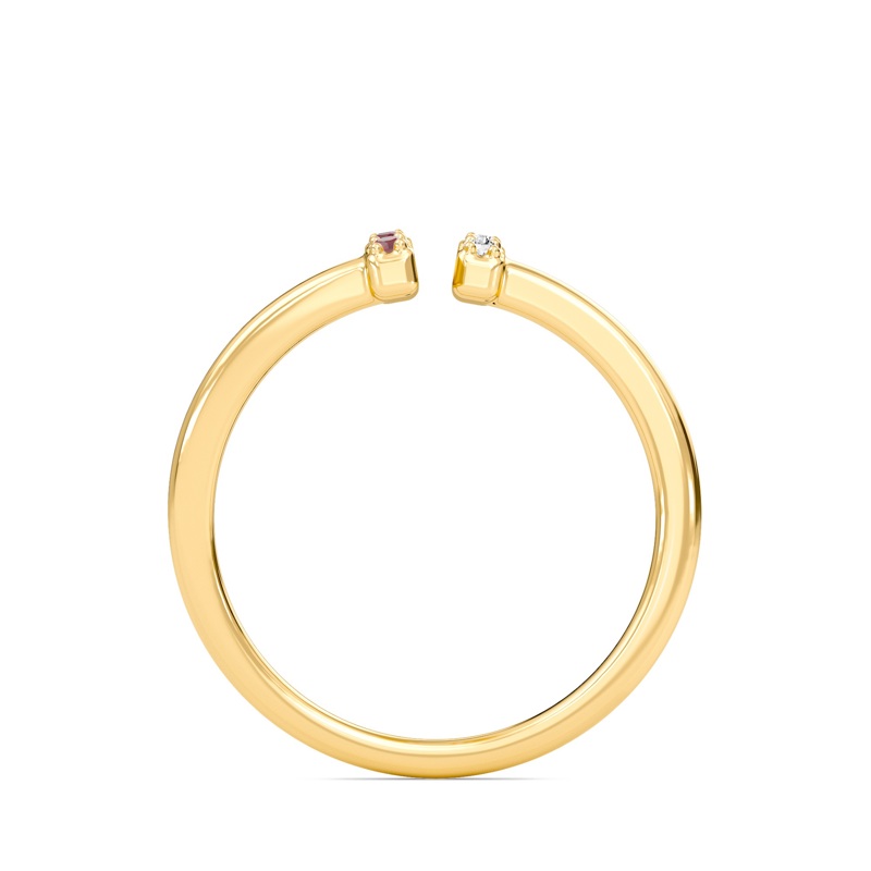 Linear Ruby Open Ring