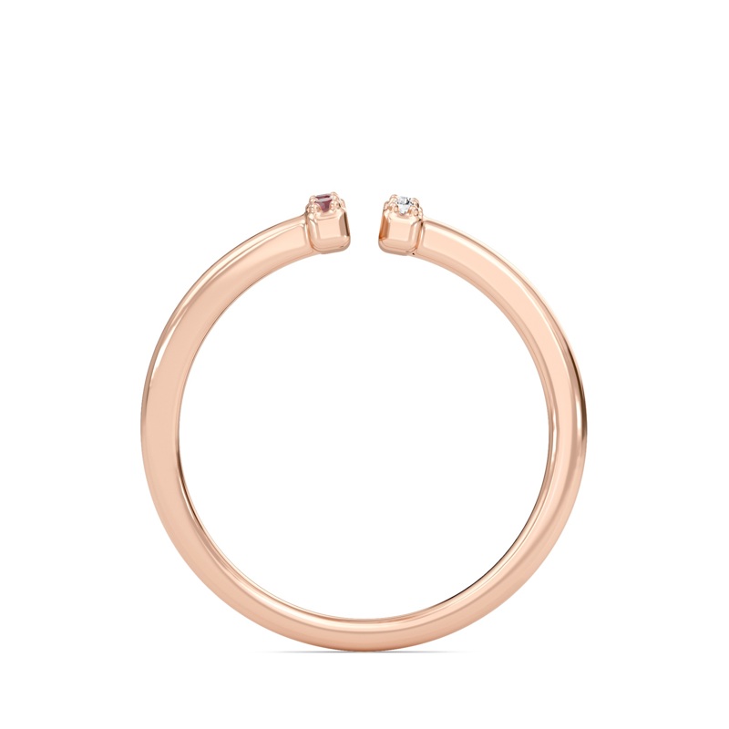Linear Ruby Open Ring