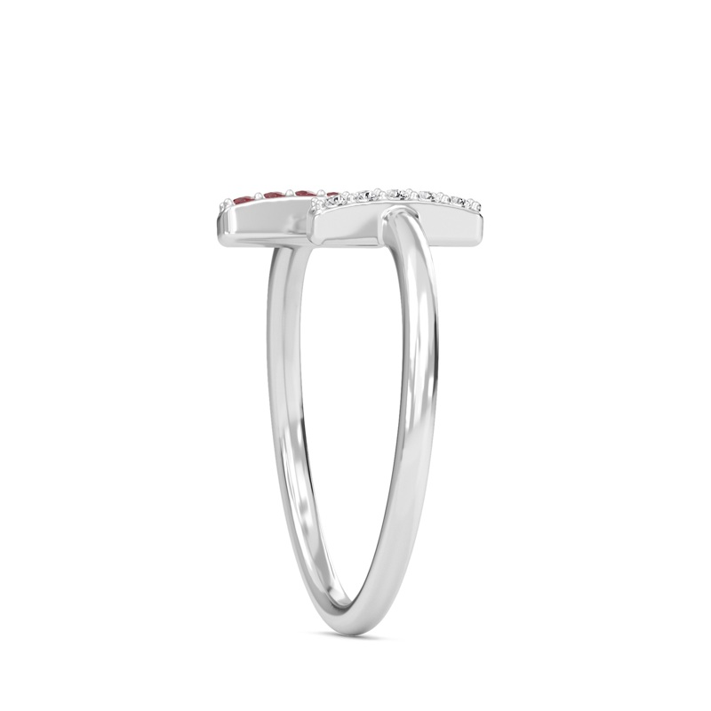 Linear Ruby Open Ring