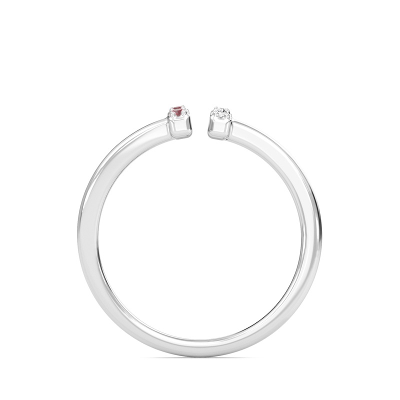 Linear Ruby Open Ring