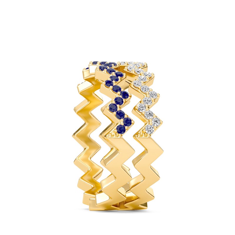 Duet Row Blue Sapphire Band