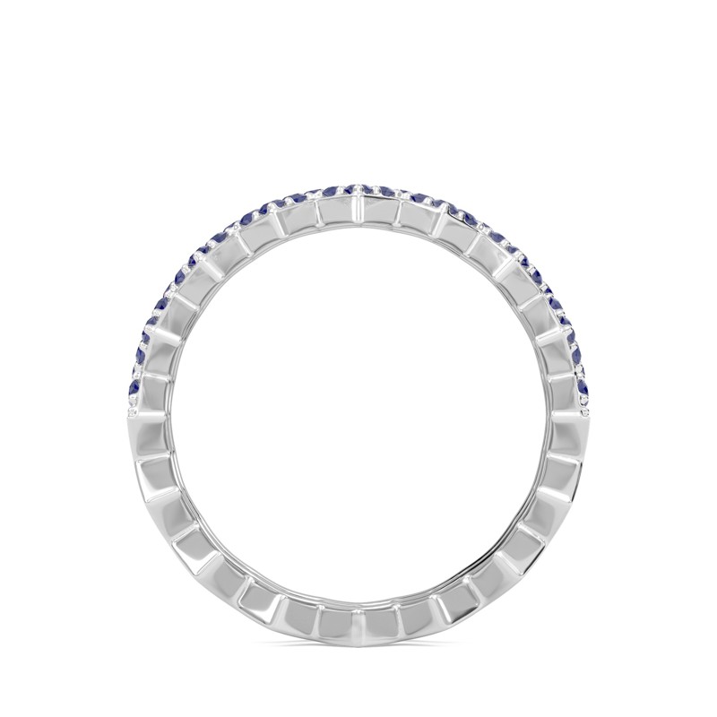 Duet Row Blue Sapphire Band