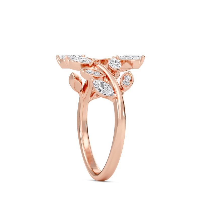 Leaf Diamond Open Ring