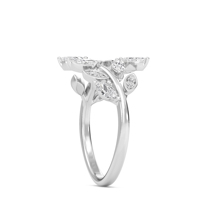 Leaf Diamond Open Ring