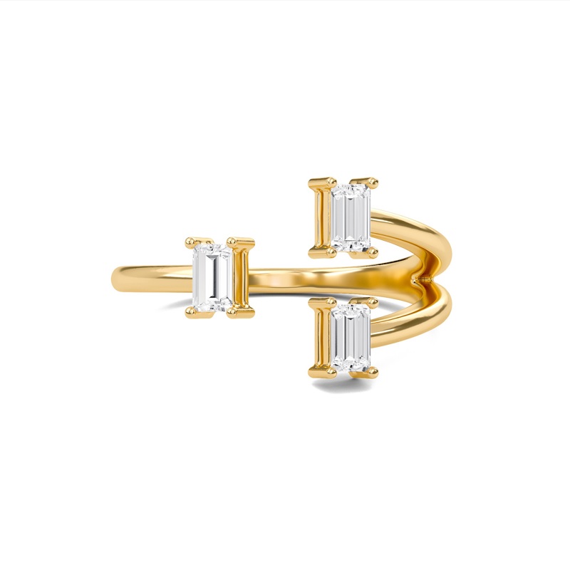 Three Stone Open Ring