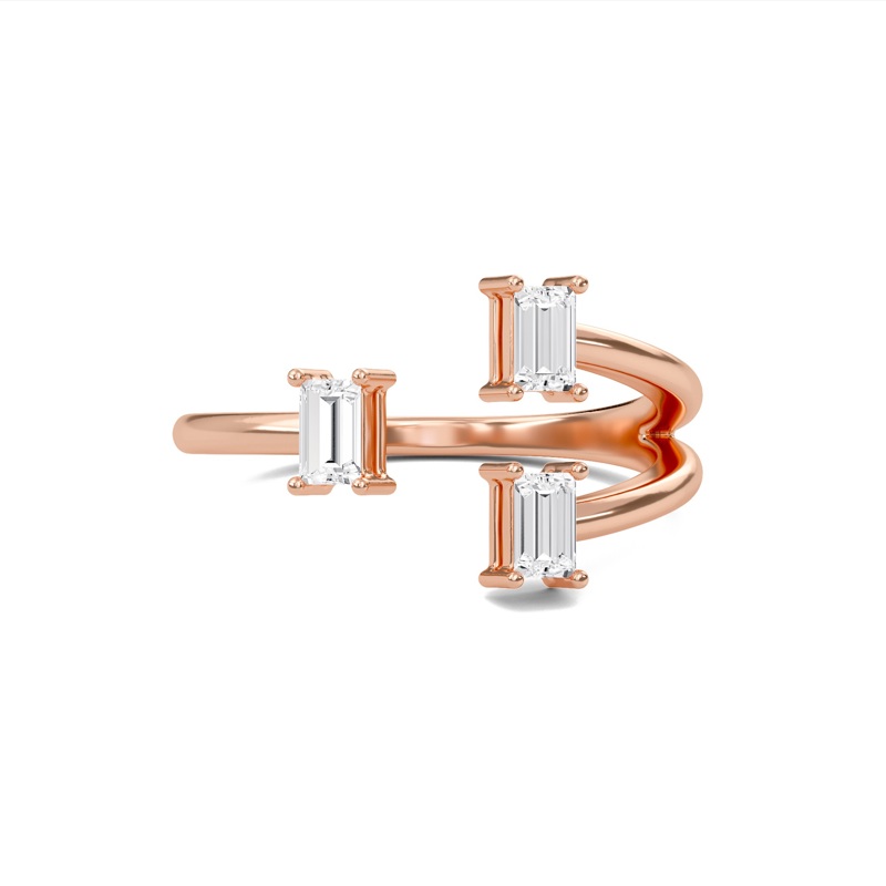 Three Stone Open Ring