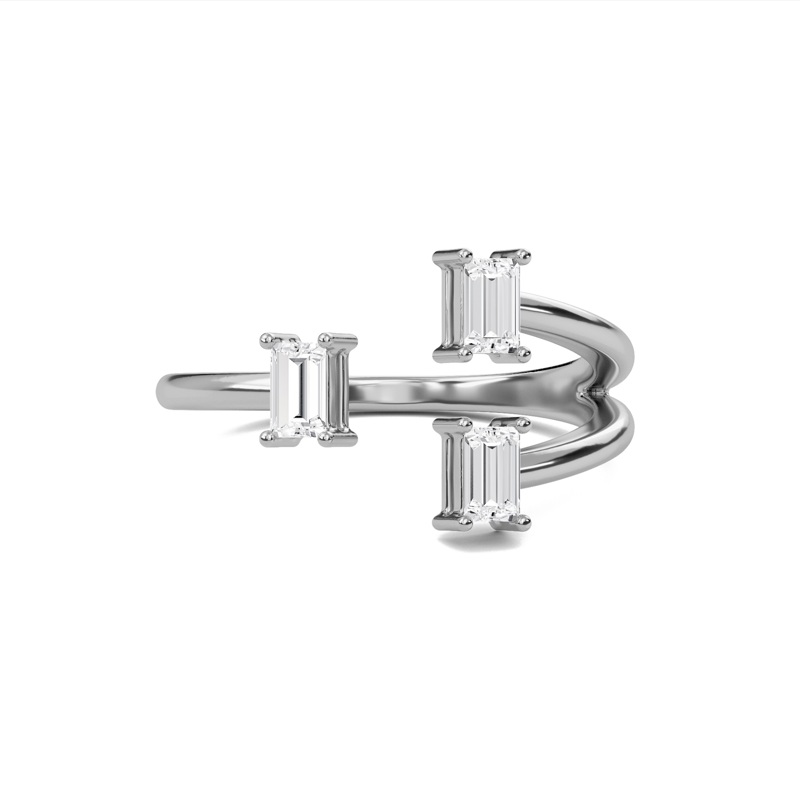 Three Stone Open Ring