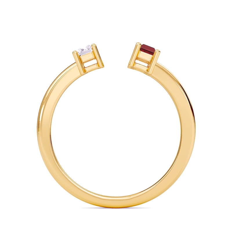 Three Stone Ruby Open Ring