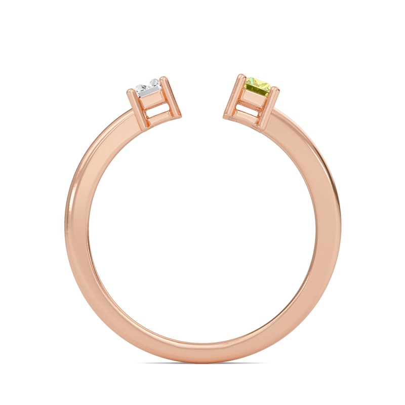 Three Stone Yellow Open Ring
