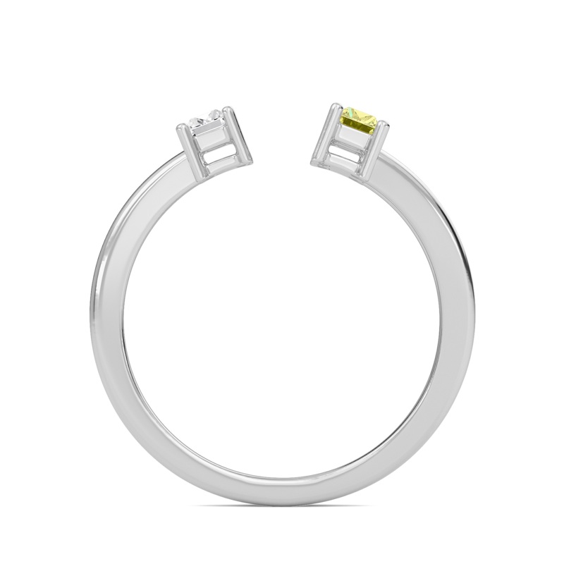 Three Stone Yellow Open Ring