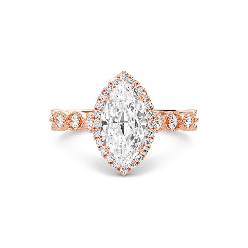 Cathedral Set Halo Side Stone Ring