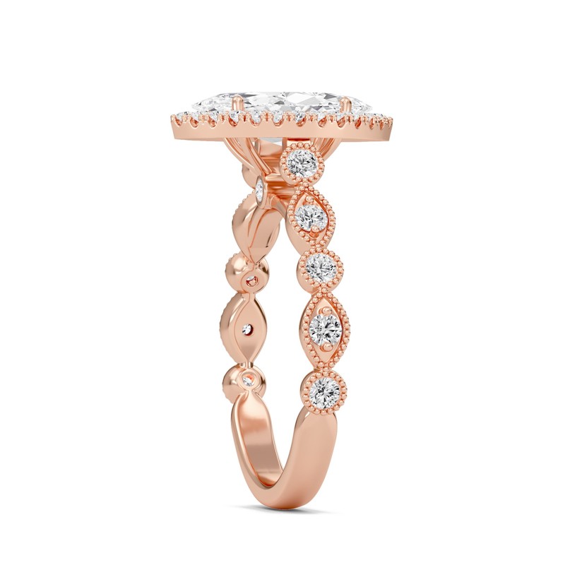 Cathedral Set Halo Side Stone Ring