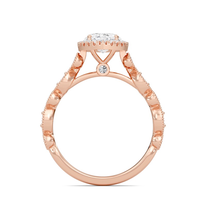 Cathedral Set Halo Side Stone Ring