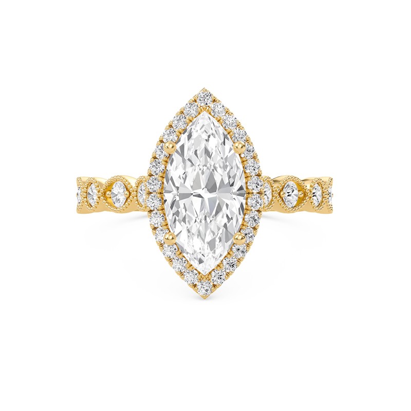 Cathedral Set Halo Side Stone Ring