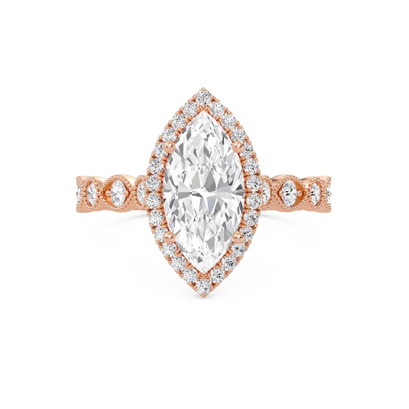 Cathedral Set Halo Side Stone Ring