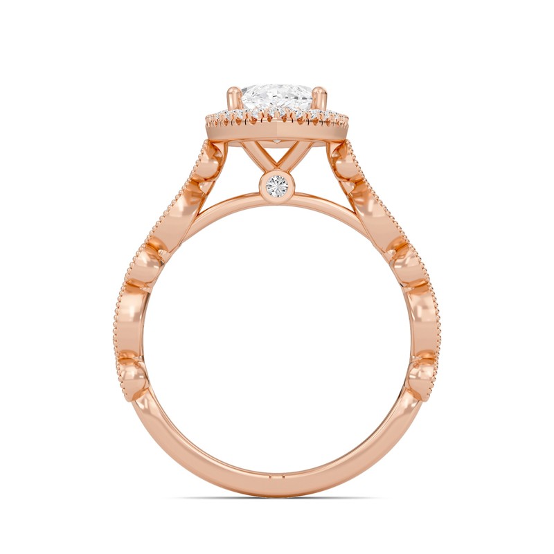 Cathedral Set Halo Side Stone Ring