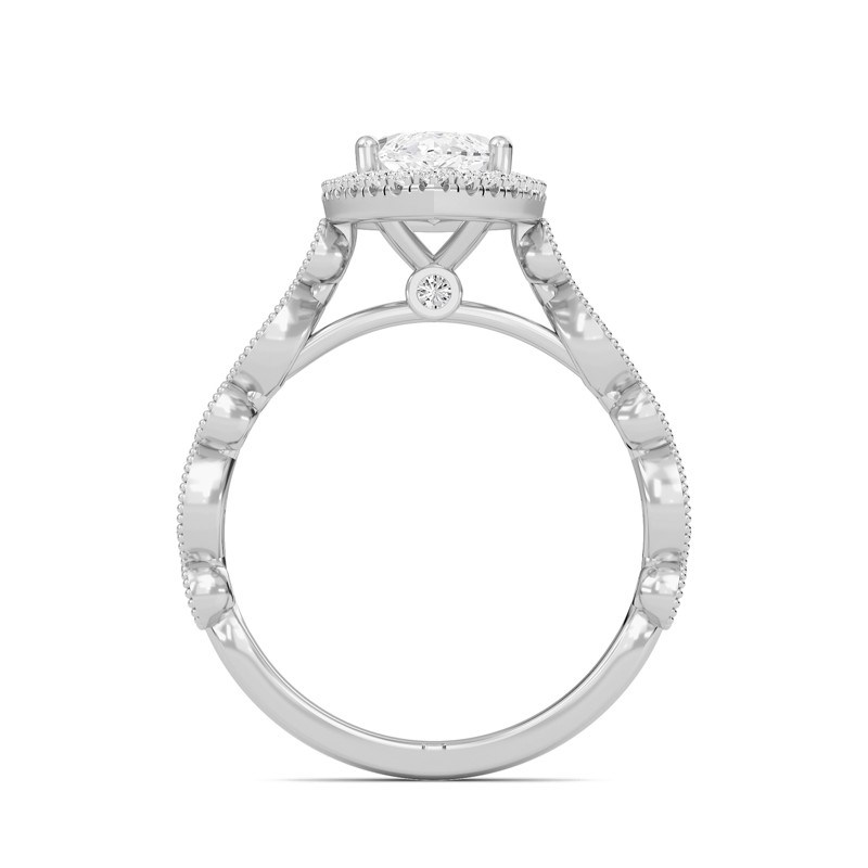Cathedral Set Halo Side Stone Ring