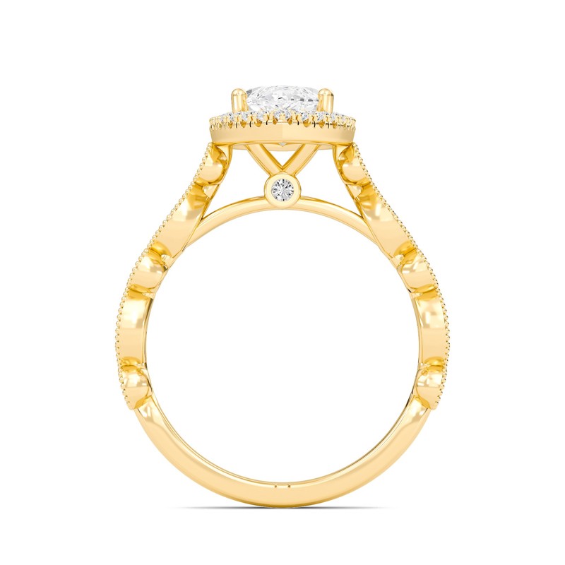Cathedral Set Halo Side Stone Ring
