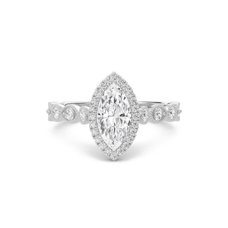 Cathedral Set Halo Side Stone Ring