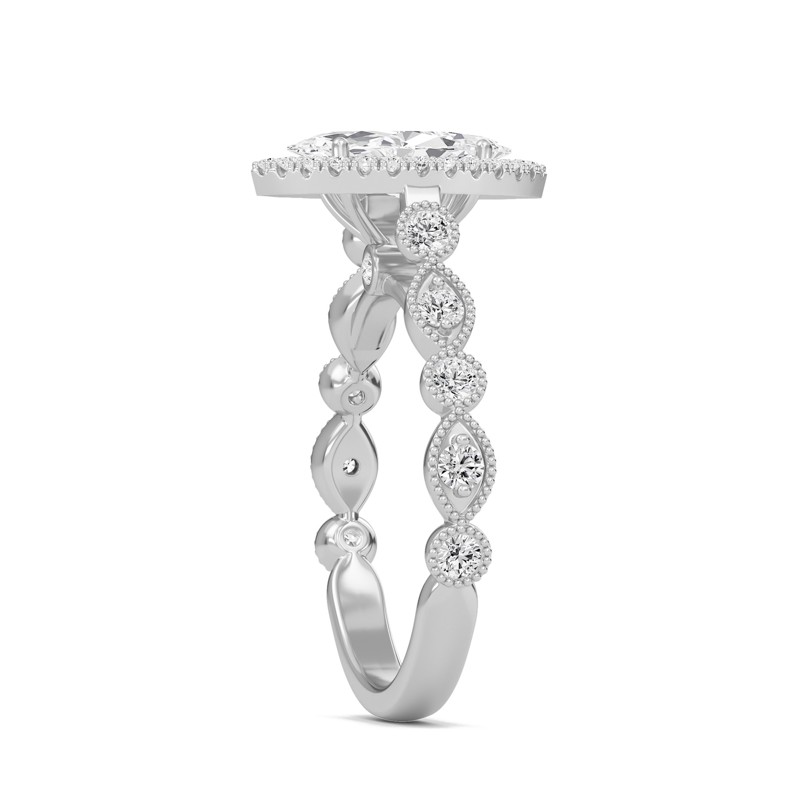 Cathedral Set Halo Side Stone Ring