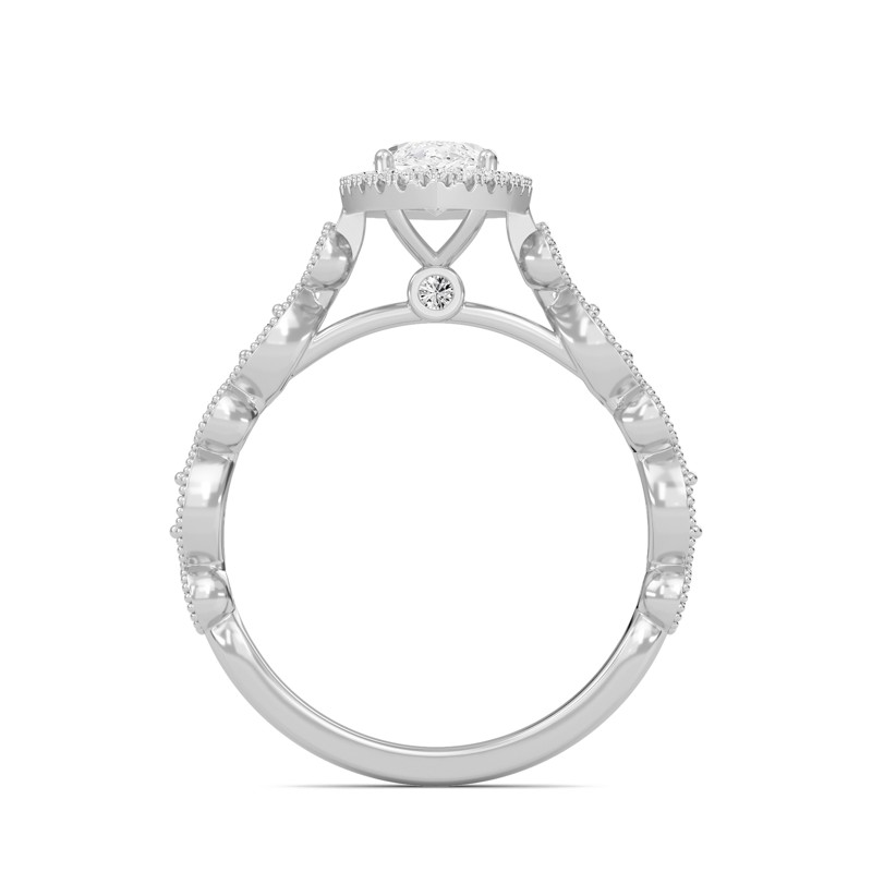 Cathedral Set Halo Side Stone Ring