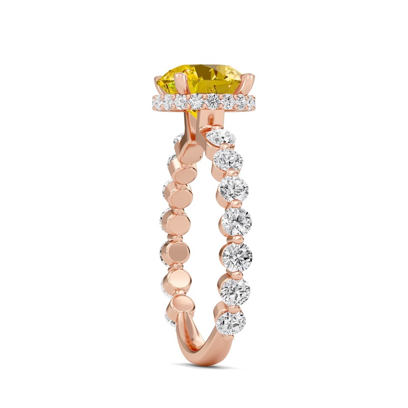 Citrine Prong Set Side Stone Ring