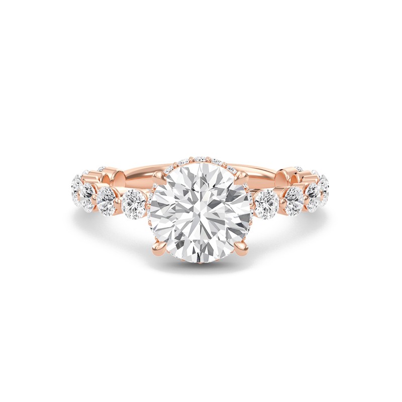 Round Prong Set Side Stone Ring